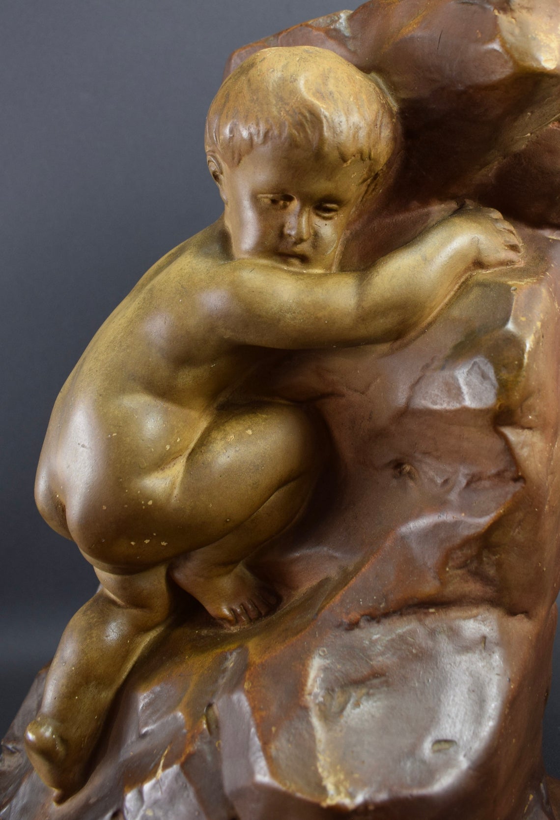 VINTAGE French Antique Sculpture Plaster Child