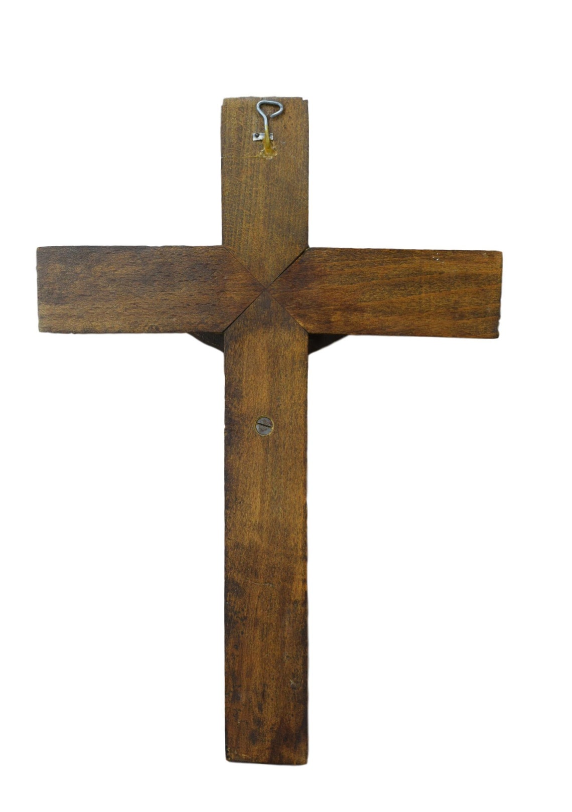 Croix murale en bronze et bois