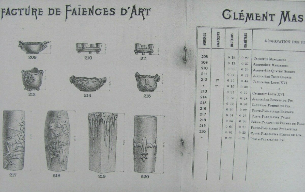 Clement Massier Jardiniere Mascarons