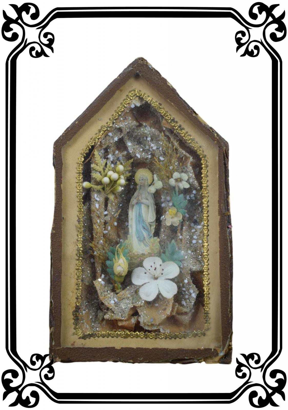 French Antique Diorama Box Religious Subject 19th