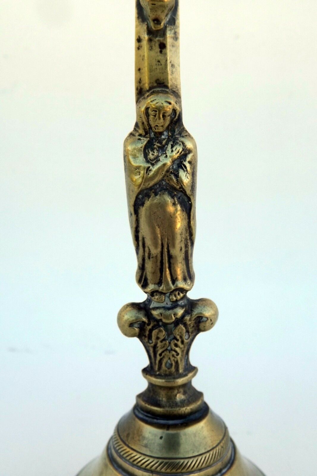 French Antique 18th.c Bronze Christ Crucifix Standing Cross Souvenir of Mission