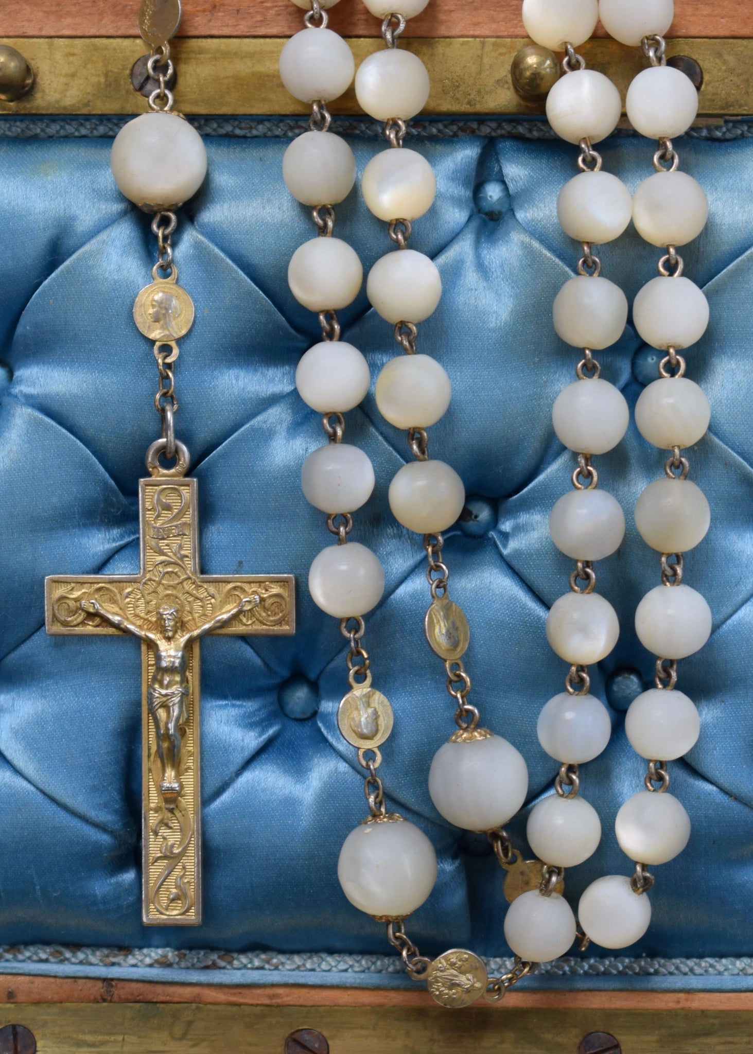 Mother of Pearl and Gold Vintage Rosary