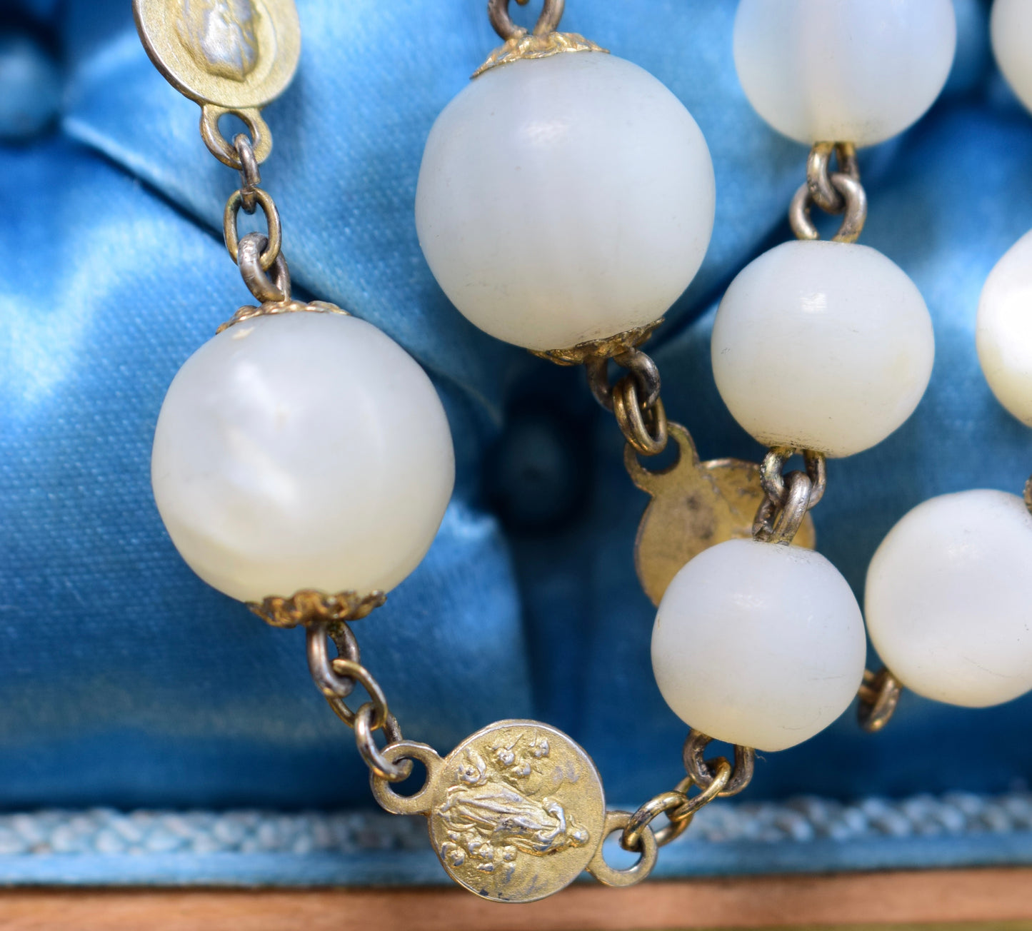 Mother of Pearl and Gold Vintage Rosary