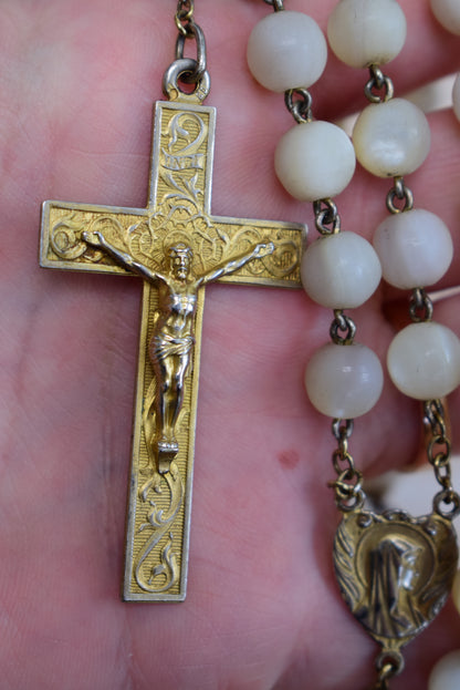 Mother of Pearl and Gold Vintage Rosary