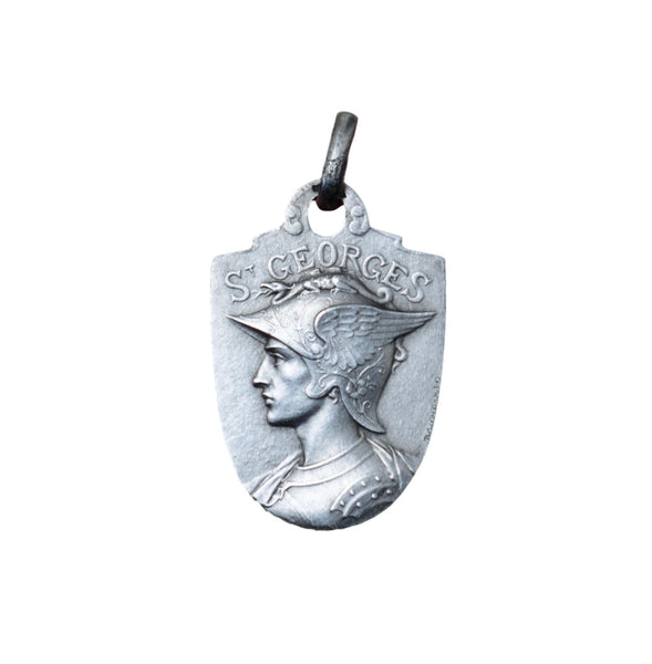 Silver Saint George Pendant by G Prudhomme Vintage Medal
