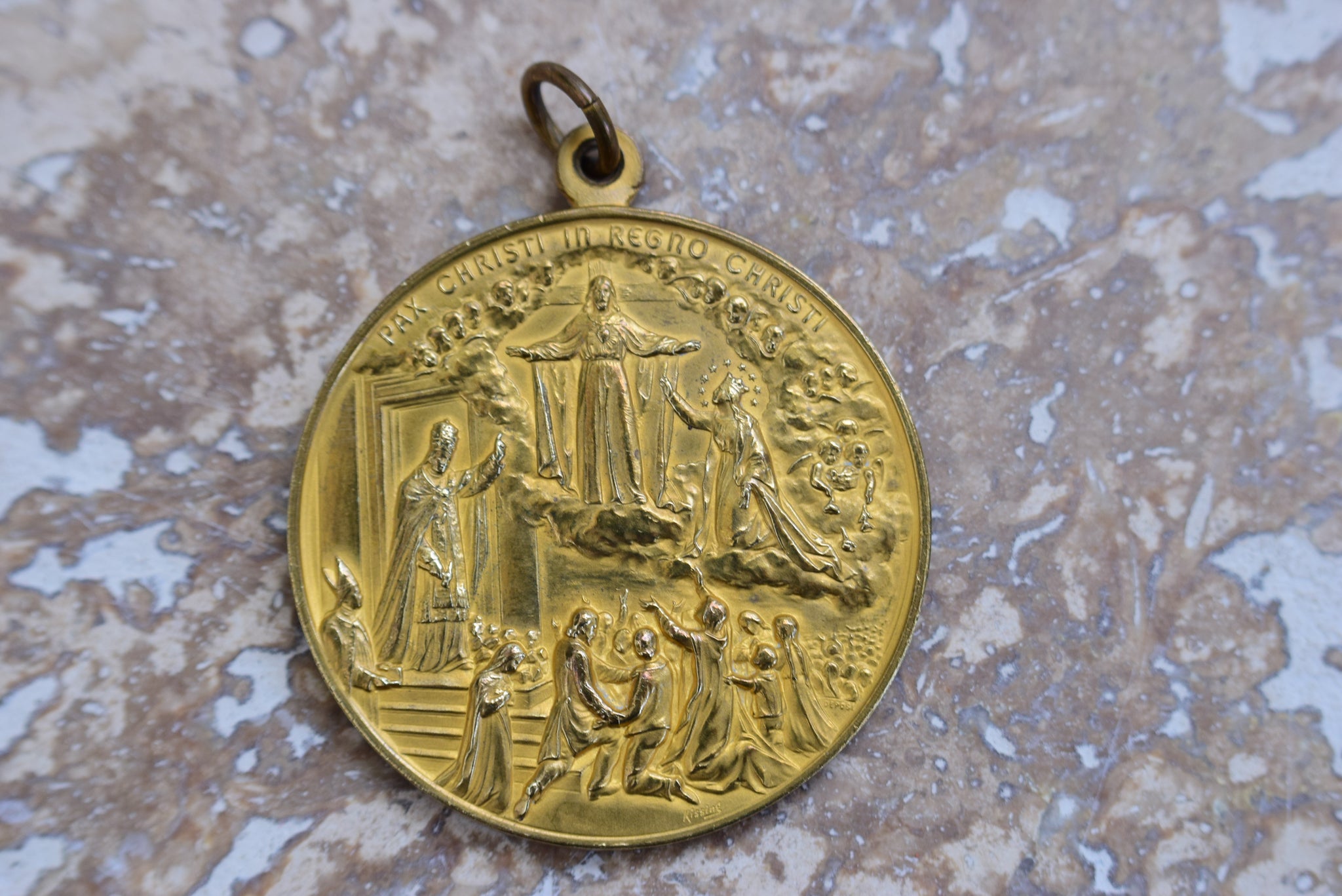 Large Holy Year 1925 Medal Signed Kissing