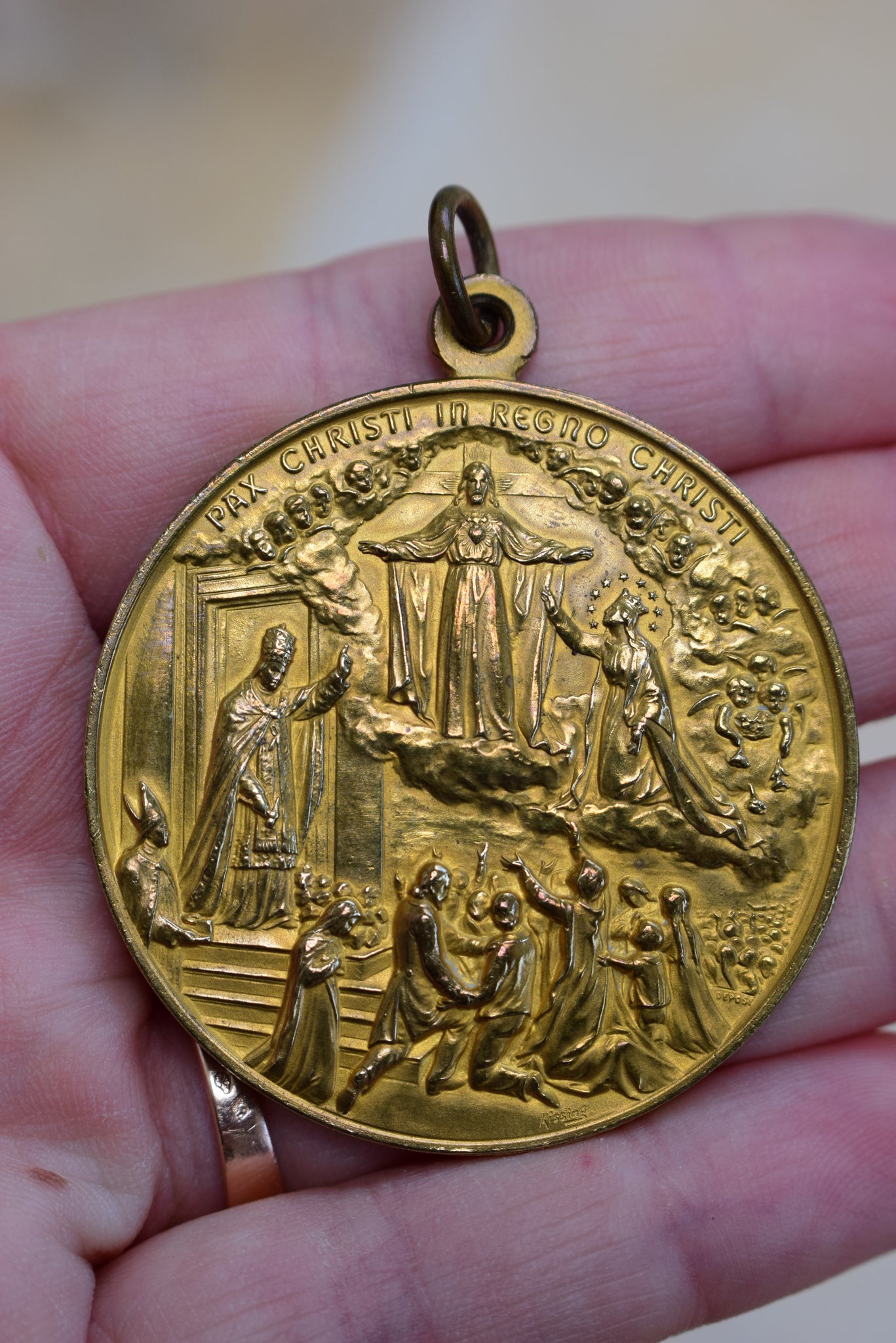 Large Holy Year 1925 Medal Signed Kissing