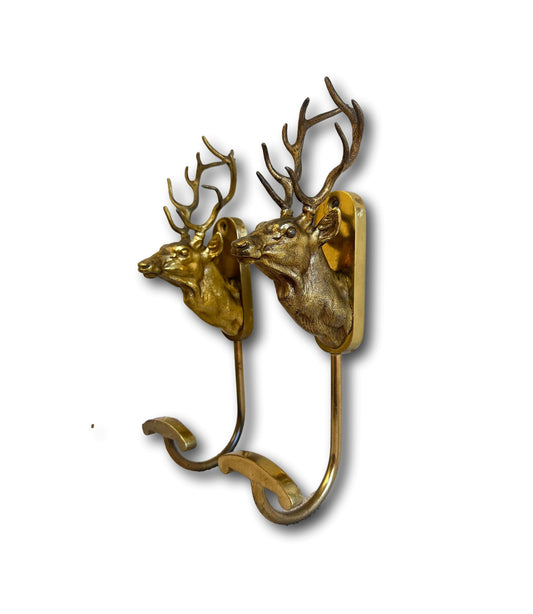 RARE Stag Bronze Wall Coat Hook