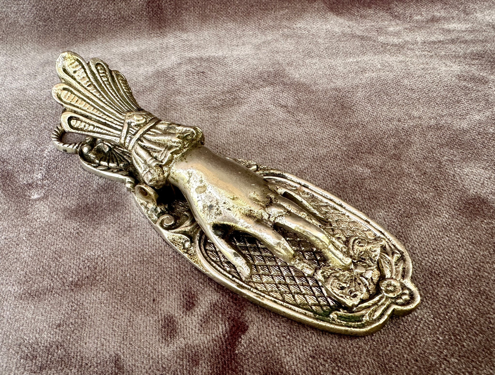 French Antique Nickel-plated Bronze Money Clip