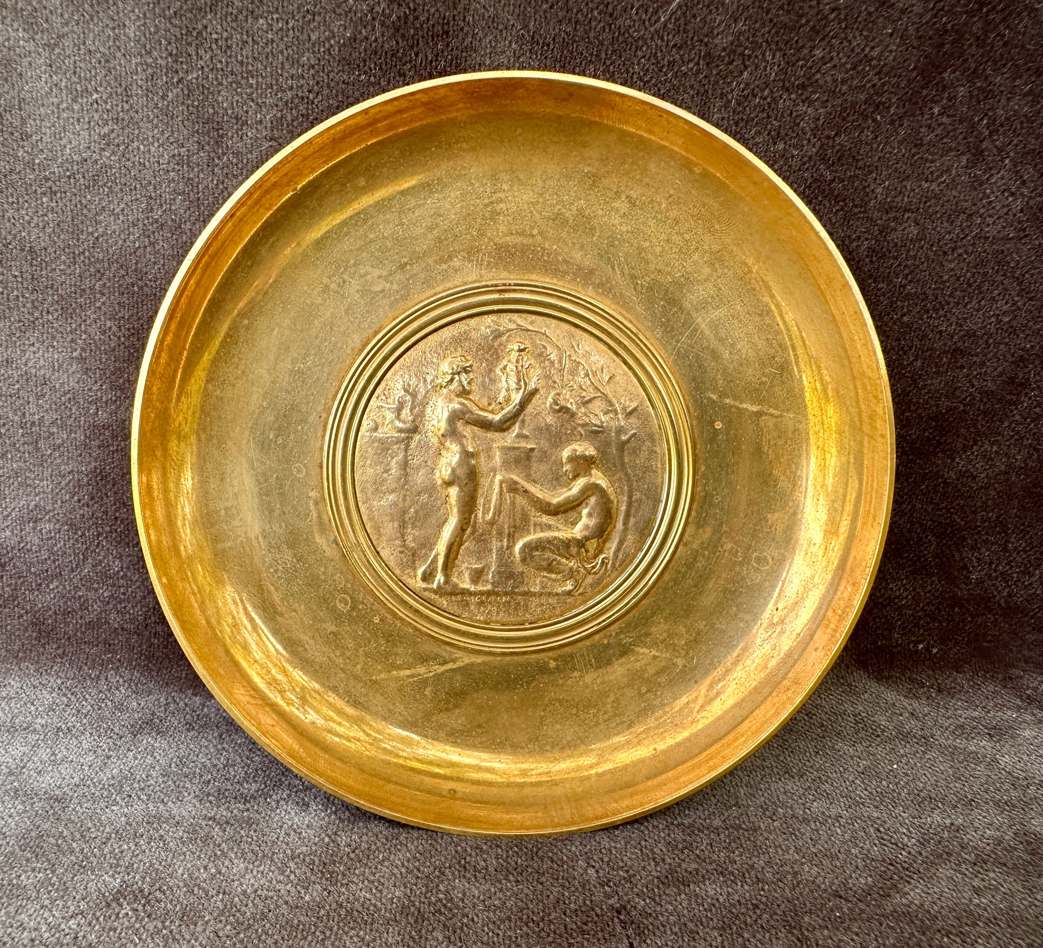 Antique French Bronze Cup Trinket Bowl Ferdinand Barbedienne