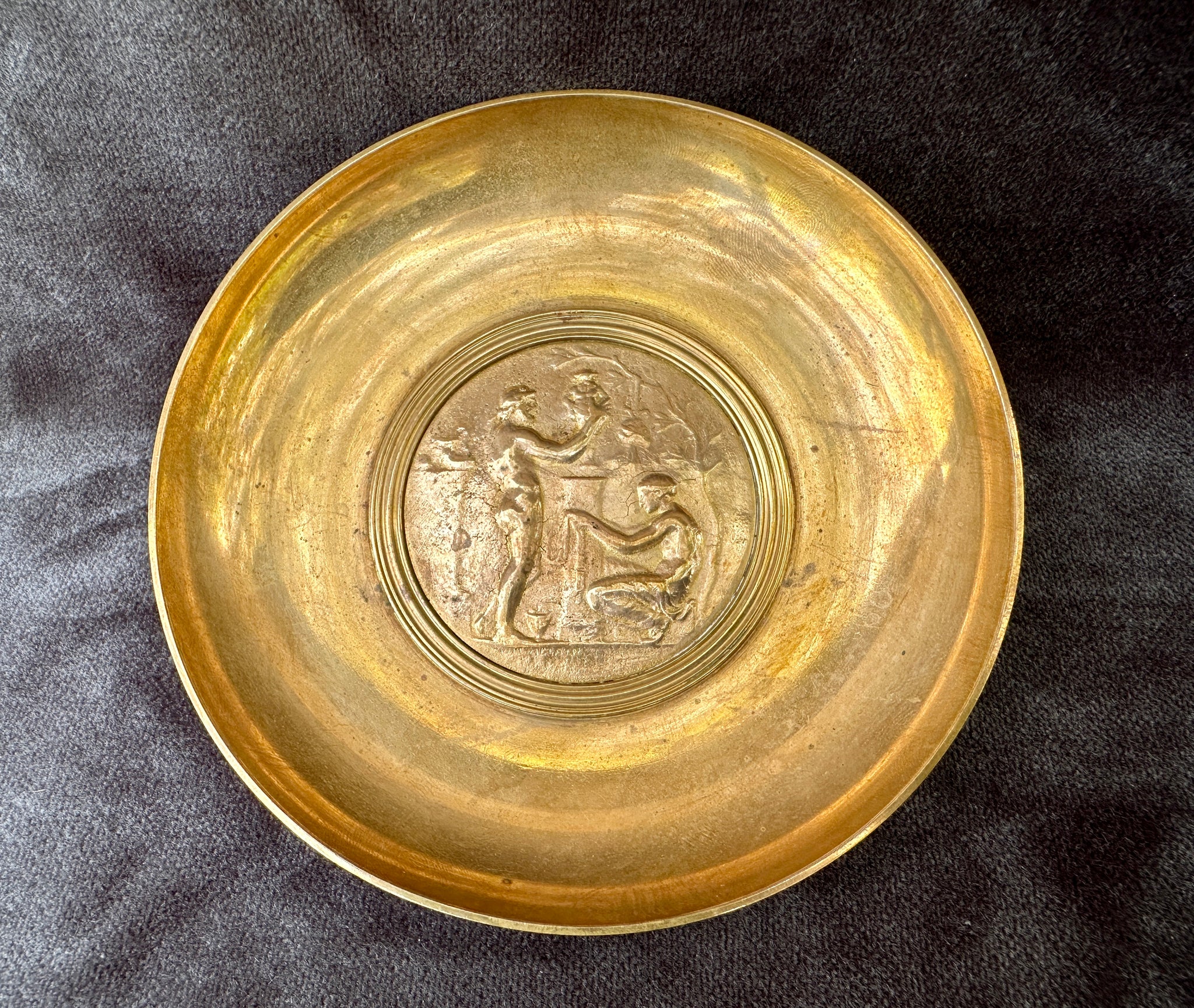 Antique French Bronze Cup Trinket Bowl Ferdinand Barbedienne