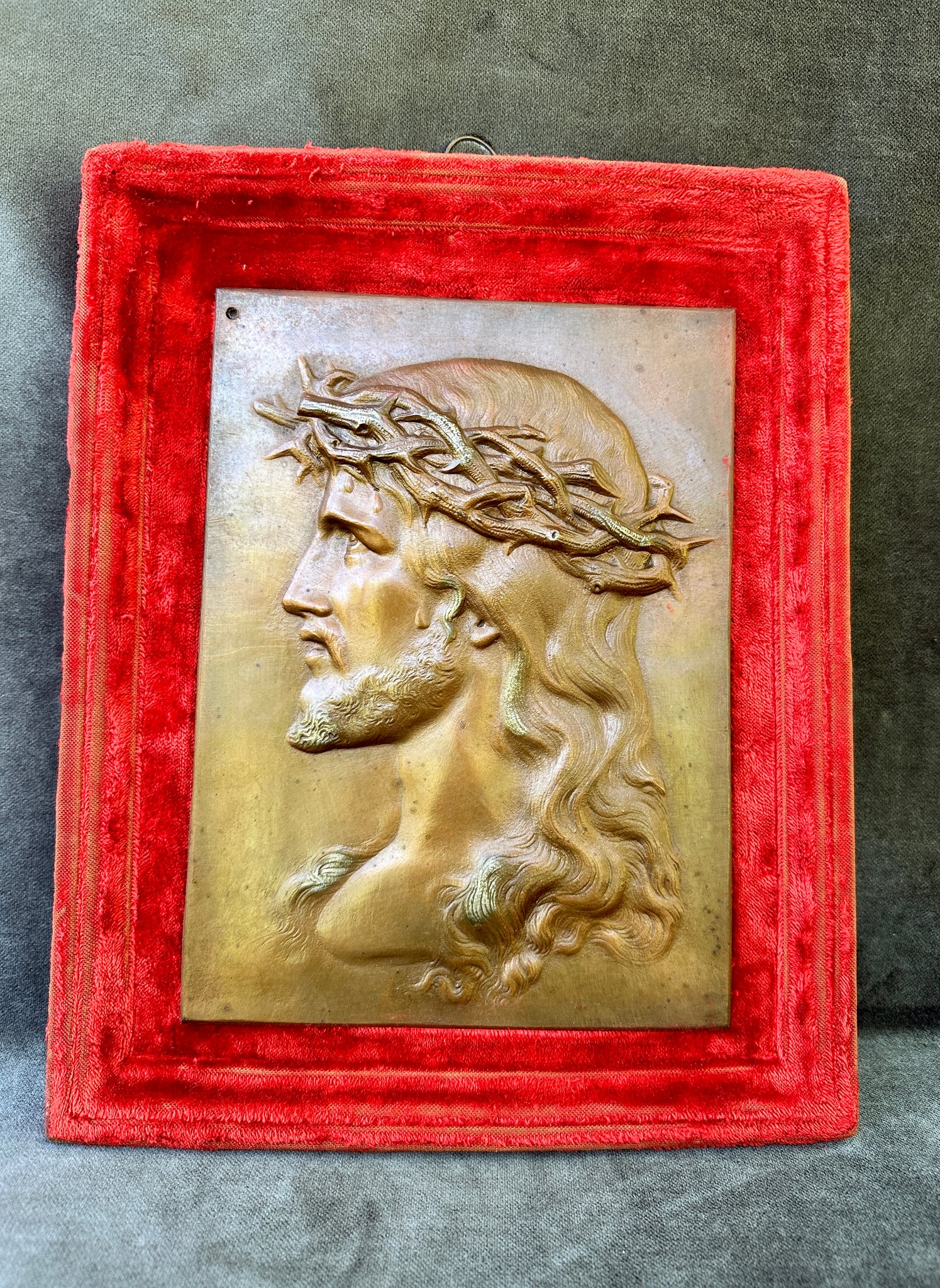 French Antique Religious Frame Jesus Christ Holy Face of Jesus Wall Art