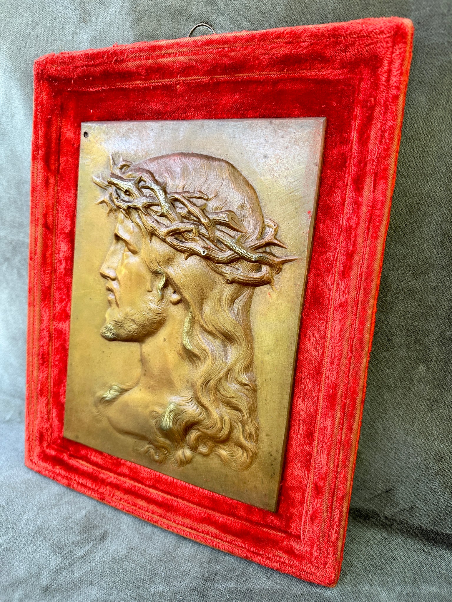 French Antique Religious Frame Jesus Christ Holy Face of Jesus Wall Art