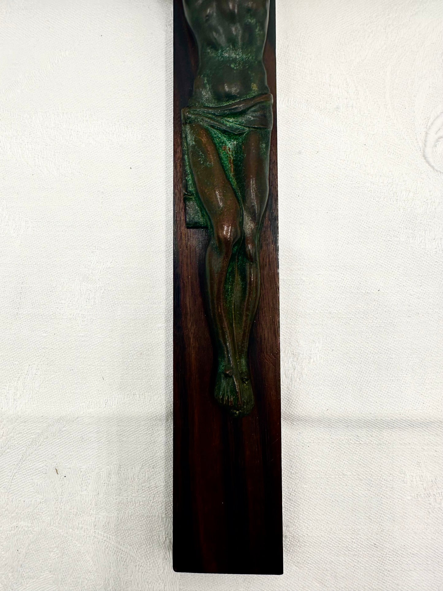 Green Bronze Wall Crucifix