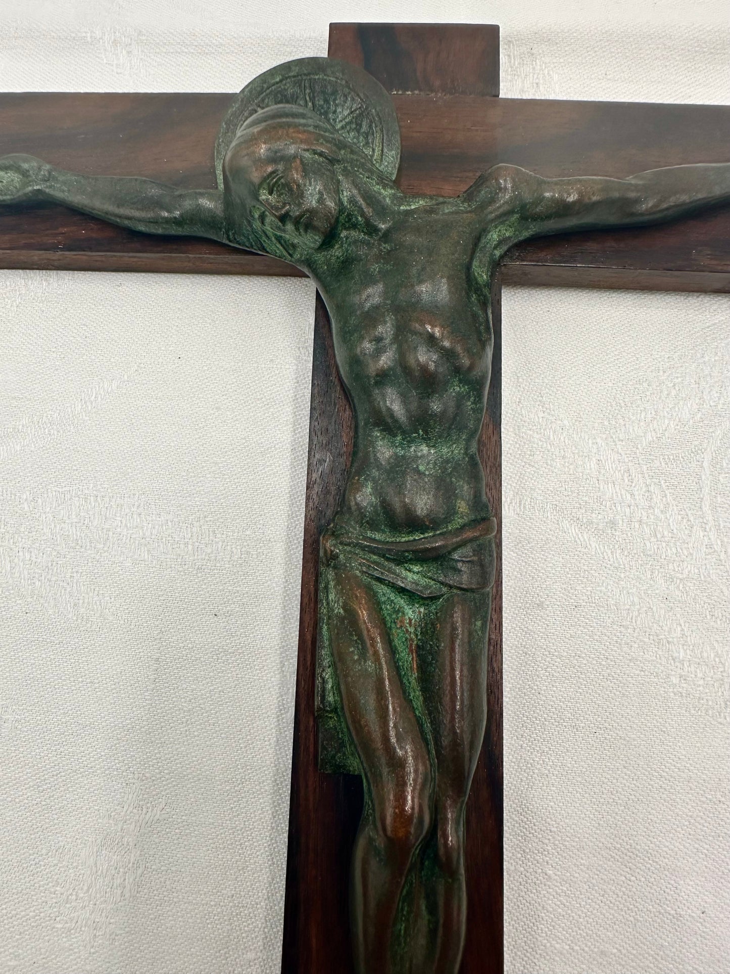 Green Bronze Wall Crucifix