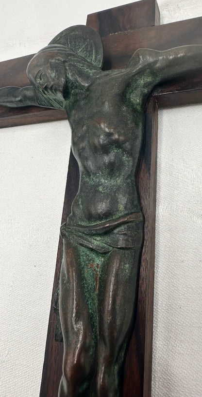 Green Bronze Wall Crucifix