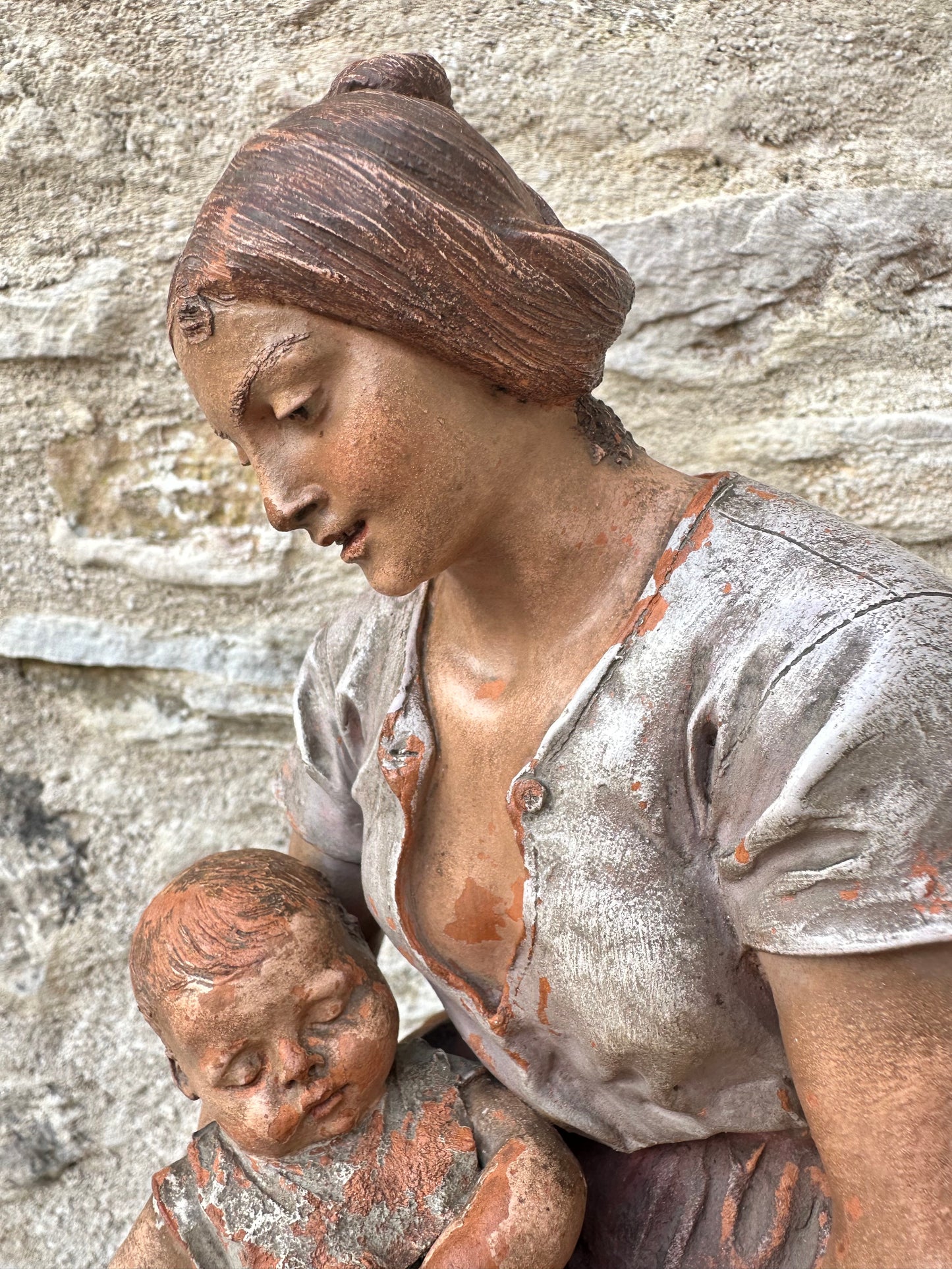 Motherhood Terracotta Sculpture by LE GULUCHE and HANNE