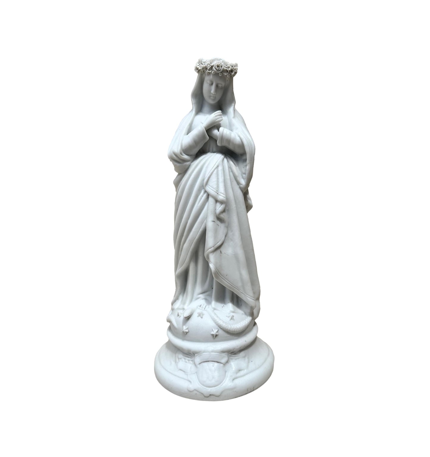 Statue de Marie en biscuit de porcelaine