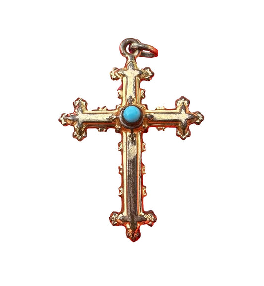 Pendentif croix gothique en or