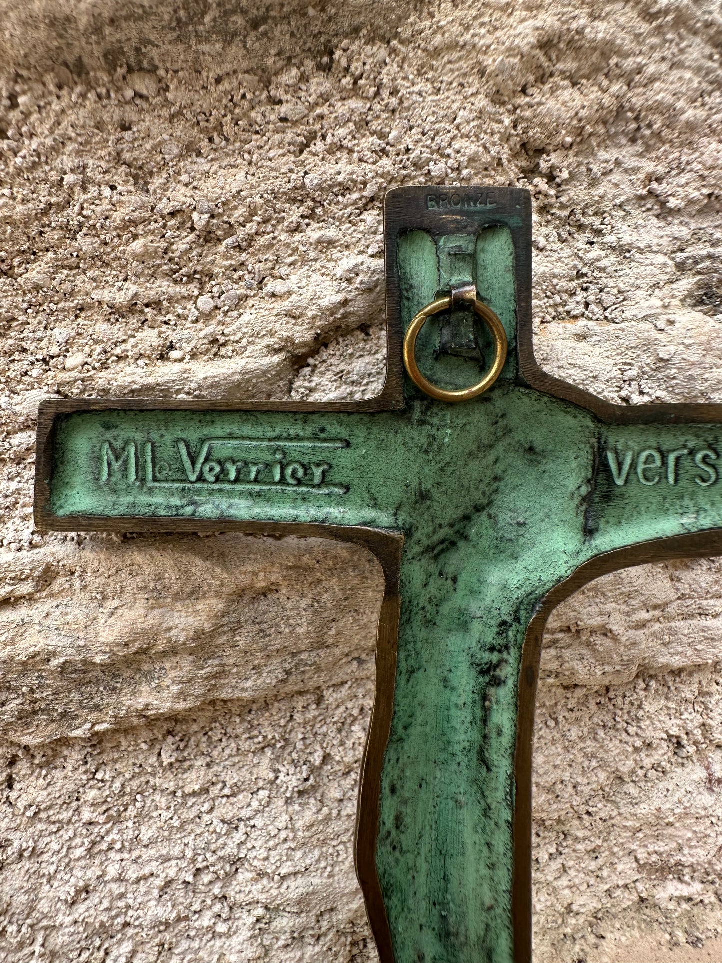 Crucifix mural en bronze Max Le Verrier