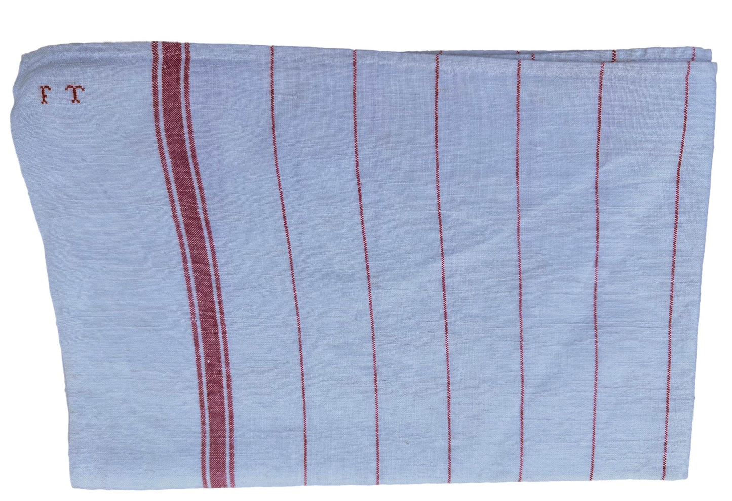 Linen Tea Towel w Red Stripes