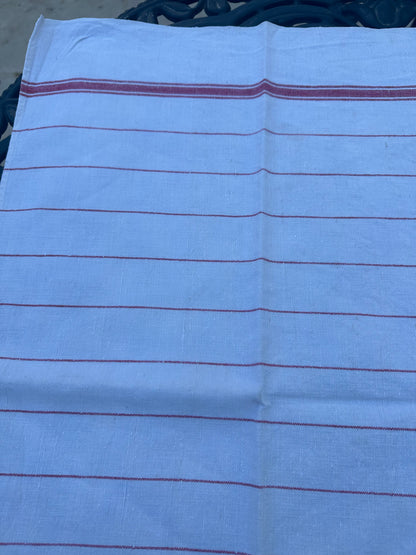 Linen Tea Towel w Red Stripes