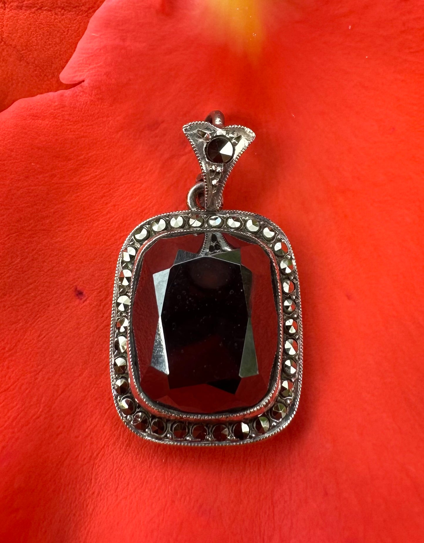 Art Deco Hematite Pendant