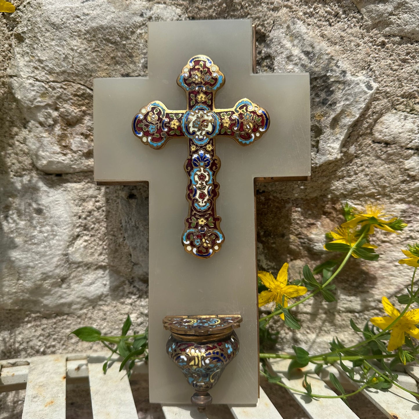 Cloisonne Enamel Holy Water Font