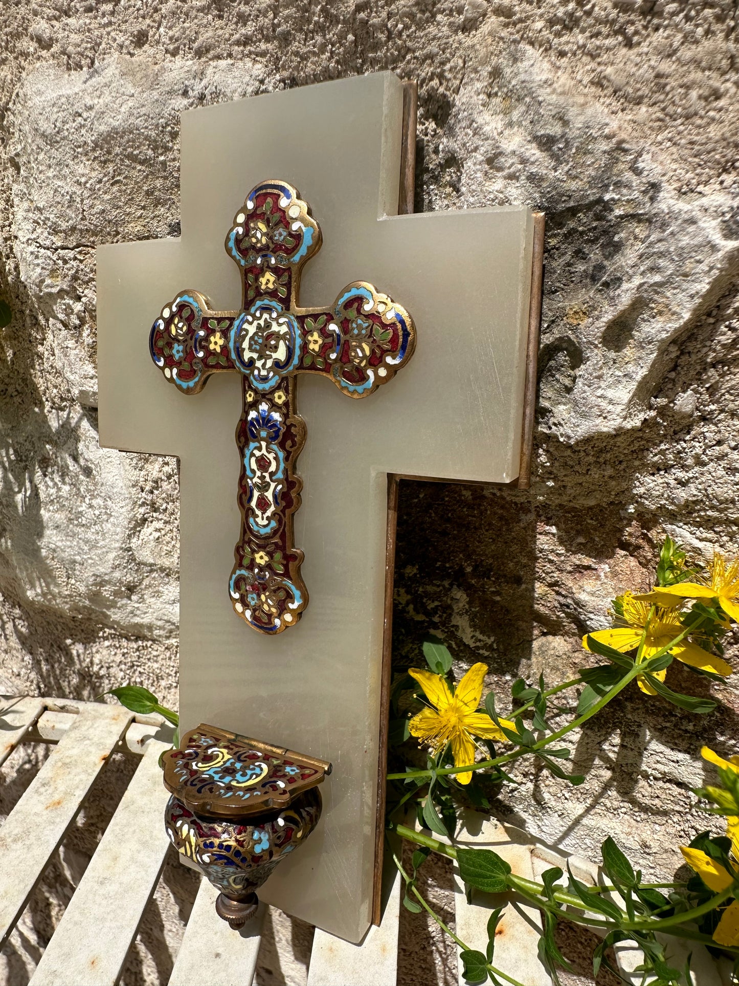 Cloisonne Enamel Holy Water Font