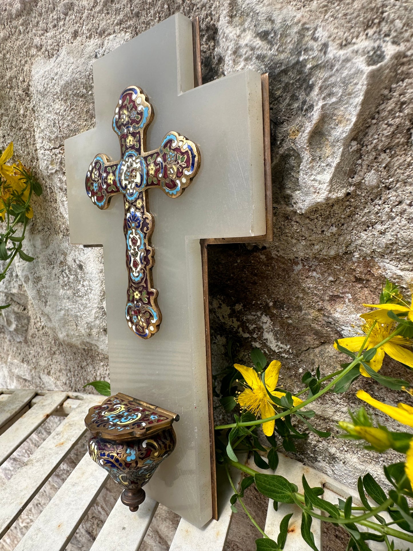 Cloisonne Enamel Holy Water Font