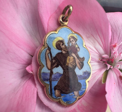 St Christopher Enamel Pendant