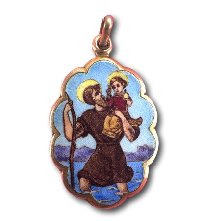 St Christopher Enamel Pendant