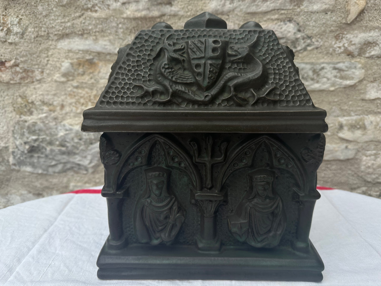 Gothic Revival Pottery Casket