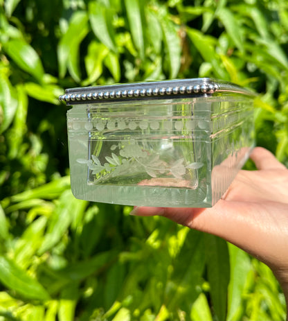 Crystal and Silver Lidded Box