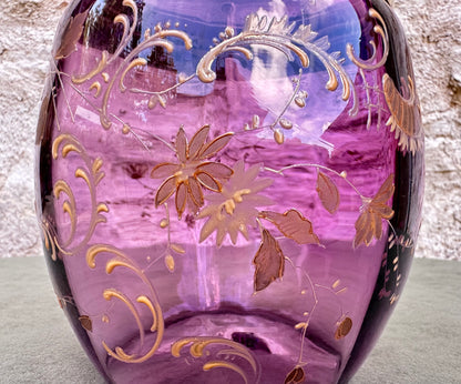 Art Nouveau WMFM Purple Glass Biscuit Barrel