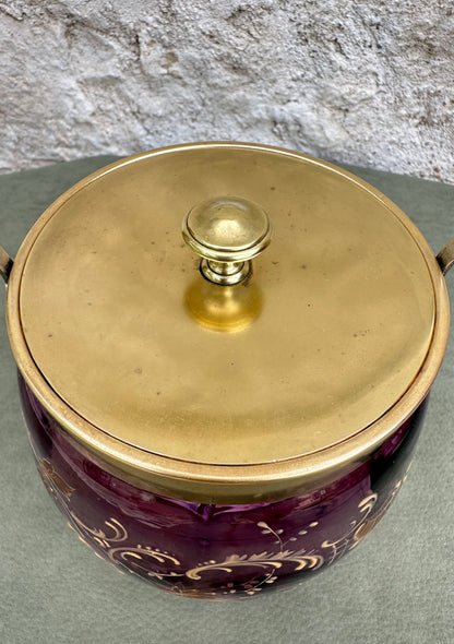 Art Nouveau WMFM Purple Glass Biscuit Barrel