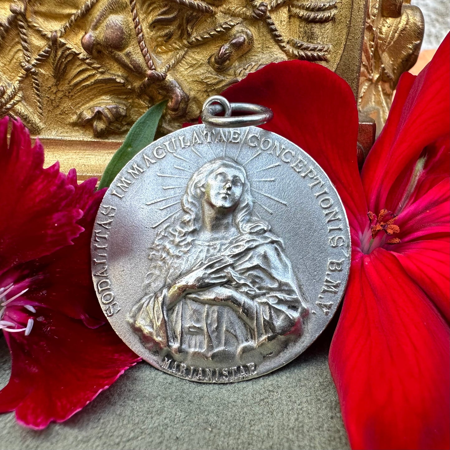 Italian Immaculate Virgin Mary Medallion