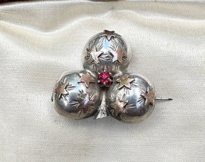 Silver Clover Brooch