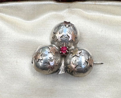 Silver Clover Brooch