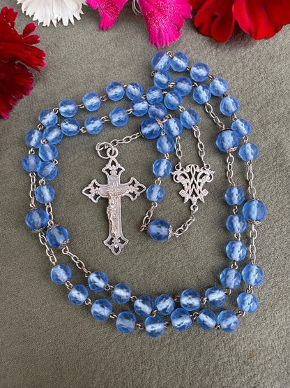 Blue Silver Rosary