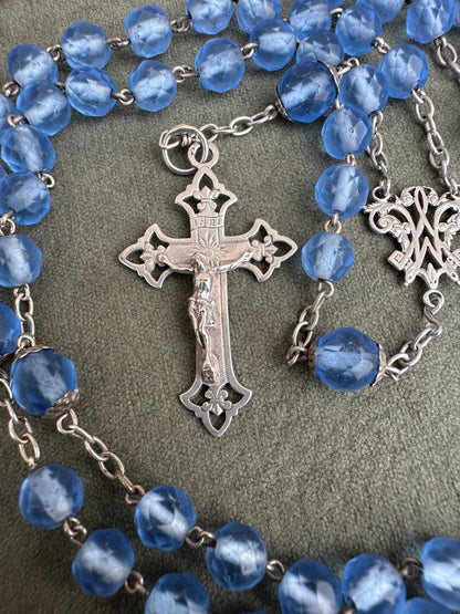 Blue Silver Rosary