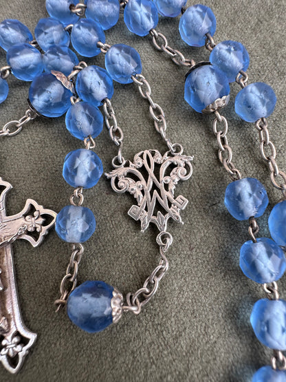 Blue Silver Rosary