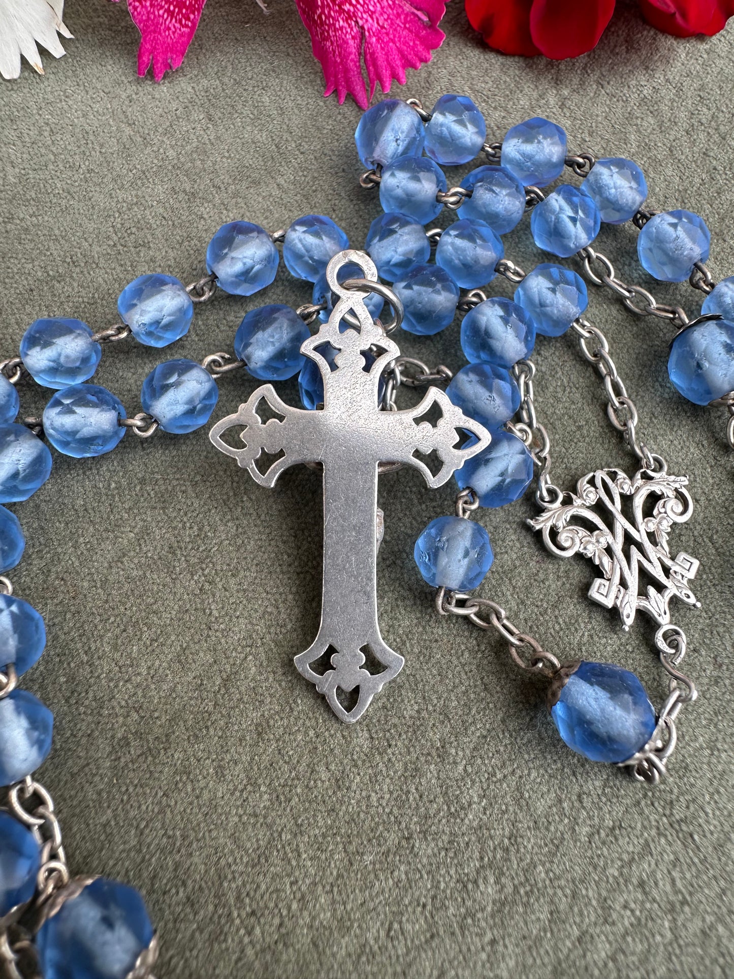 Blue Silver Rosary