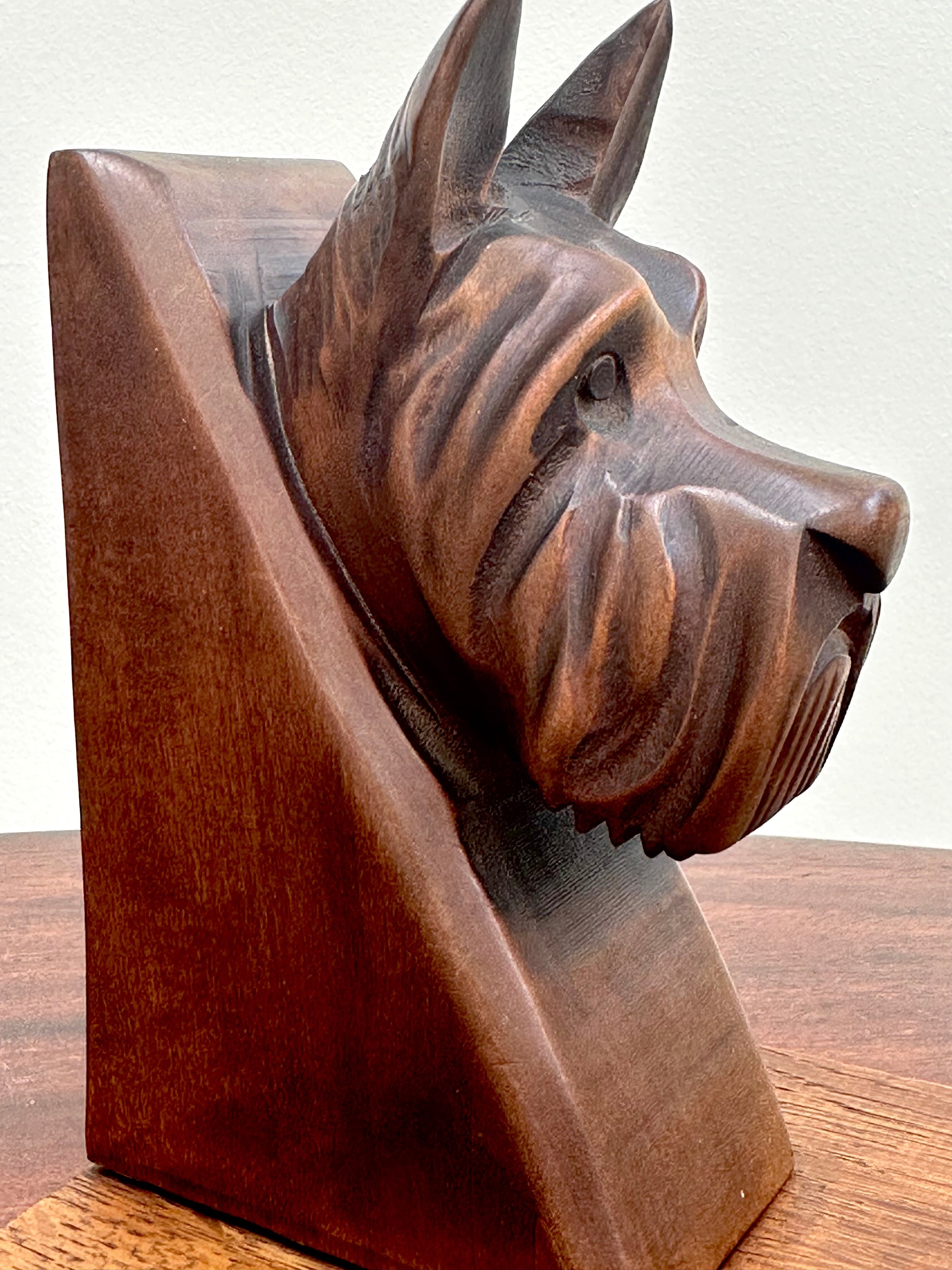 Vintage bookends Great Pair of newest Vintage Wooden Scottish Terrier Bookends