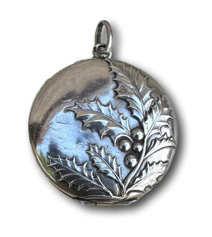 Silver Holly Photo Locket