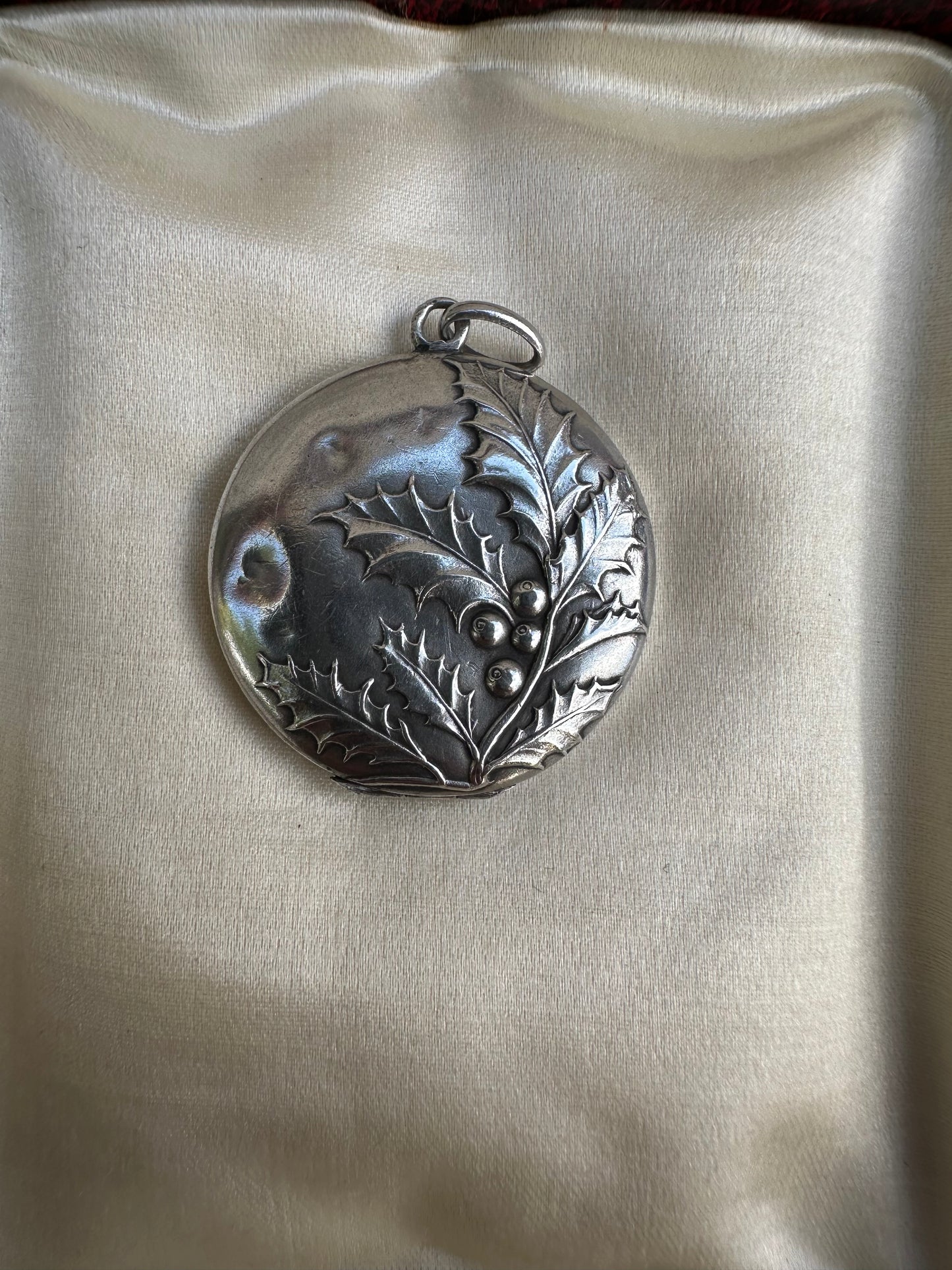 Silver Holly Photo Locket