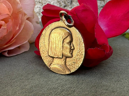 Bronze St Joan of Arc pendant