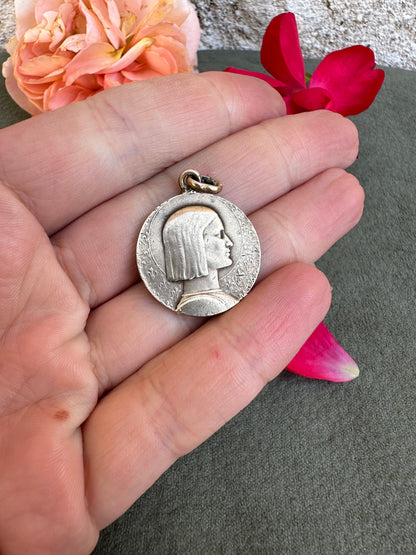 Bronze St Joan of Arc pendant