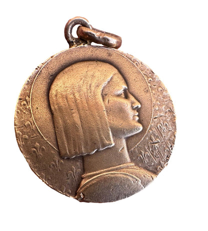 Bronze St Joan of Arc pendant