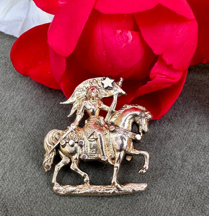 St Joan of Arc on Horseback Brooch